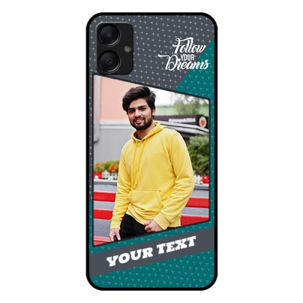 Galaxy A05 Custom Glass Phone Case - Background Pattern Design With Quote Galaxy A05 Custom Glass Phone Case - Background Pattern Design With Quote