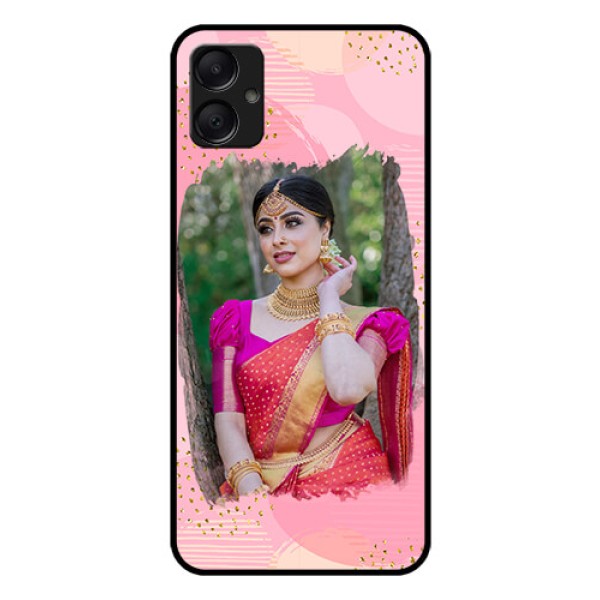 Galaxy A05 Custom Glass Phone Case - Gold Glitter Splash Design Galaxy A05 Custom Glass Phone Case - Gold Glitter Splash Design