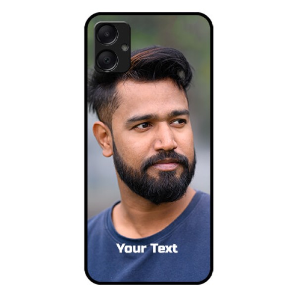Galaxy A05 Custom Glass Phone Case - Photo With Text Design