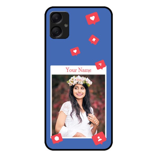 Galaxy A05 Custom Glass Phone Case - Like Share And Comment Design Galaxy A05 Custom Glass Phone Case - Like Share And Comment Design