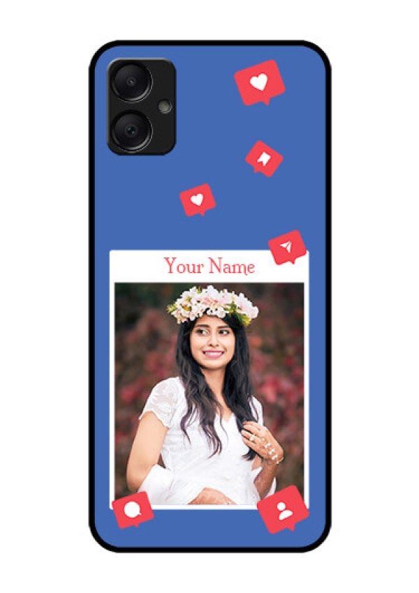 Galaxy A05 Custom Glass Phone Case - Like Share And Comment Design