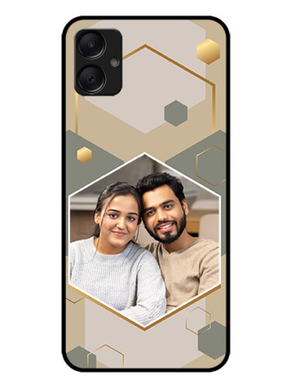 Custom Galaxy A05 Custom Glass Phone Case - Stylish Hexagon Pattern Design