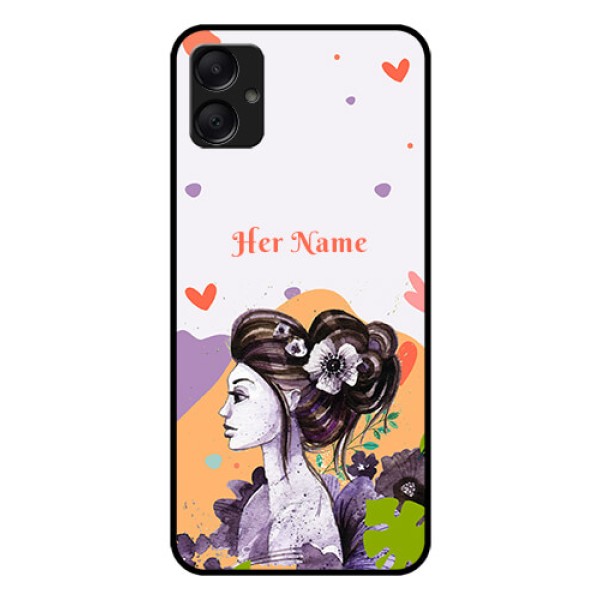 Galaxy A05 Custom Glass Phone Case - Woman And Nature Design