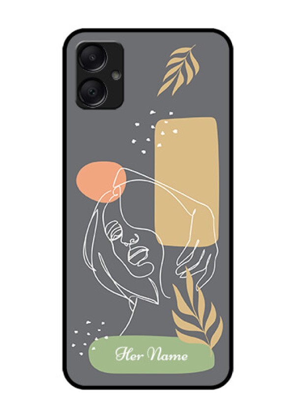 Galaxy A05 Custom Glass Phone Case - Gazing Woman Line Art Design