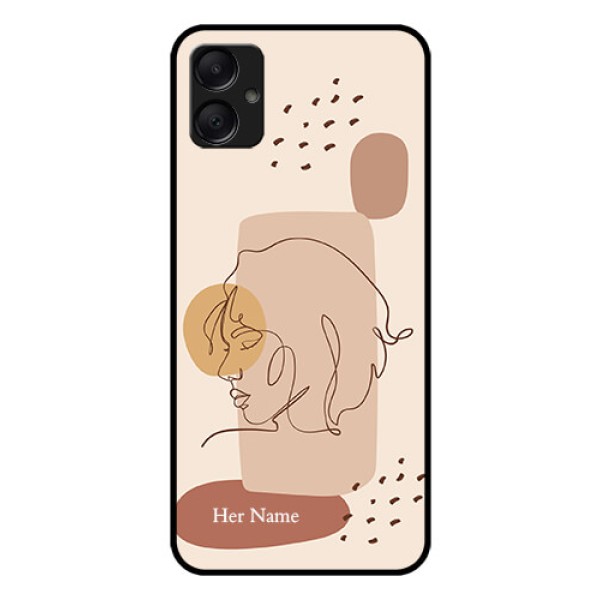 Galaxy A05 Custom Glass Phone Case - Calm Woman Line Art Design