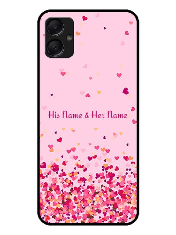 Custom Galaxy A05 Custom Glass Phone Case - Floating Hearts Design