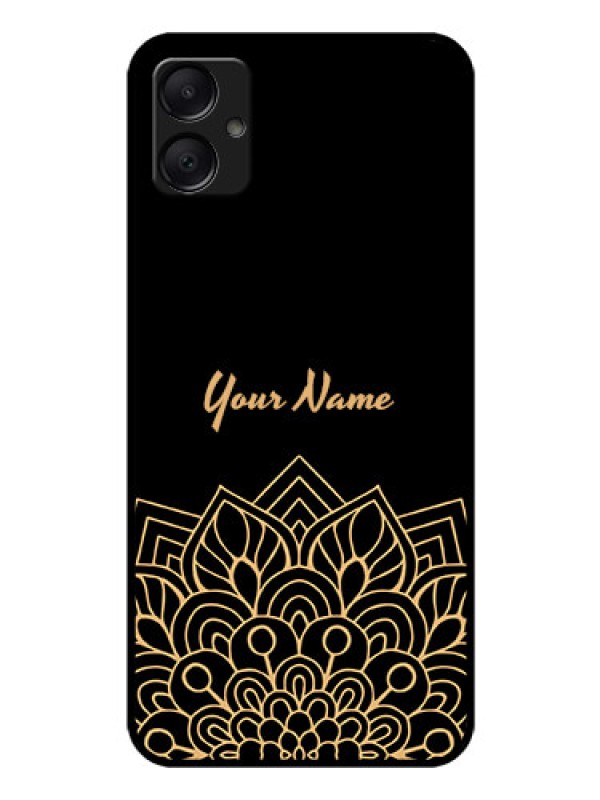 Custom Galaxy A05 Custom Glass Phone Case - Golden Mandala Design