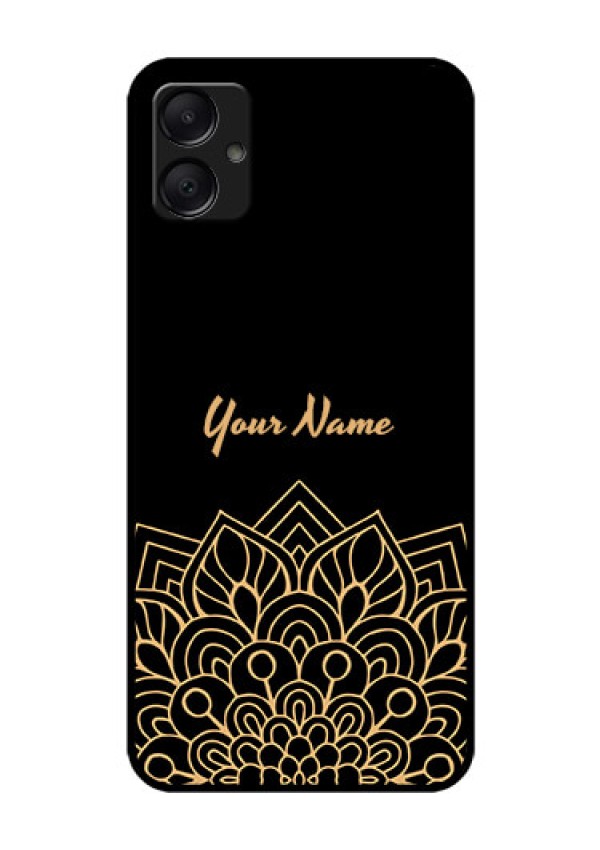 Galaxy A05 Custom Glass Phone Case - Golden Mandala Design