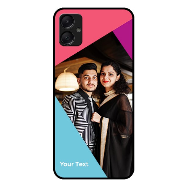 Galaxy A05 Custom Glass Phone Case - Stacked Triple Colour Design Galaxy A05 Custom Glass Phone Case - Stacked Triple Colour Design