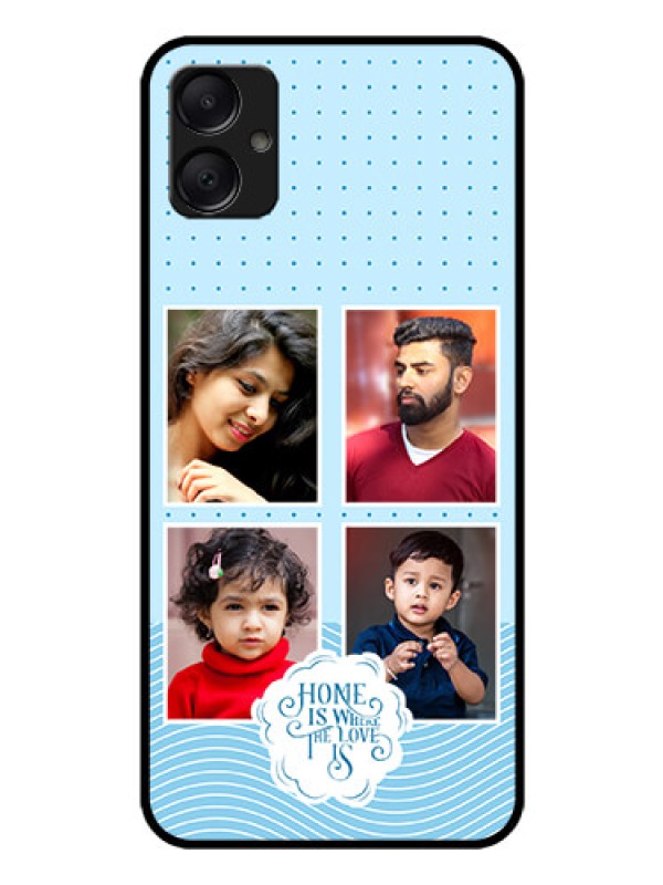 Custom Galaxy A05 Custom Glass Phone Case - Cute Love Quote With 4 Pic Upload Design