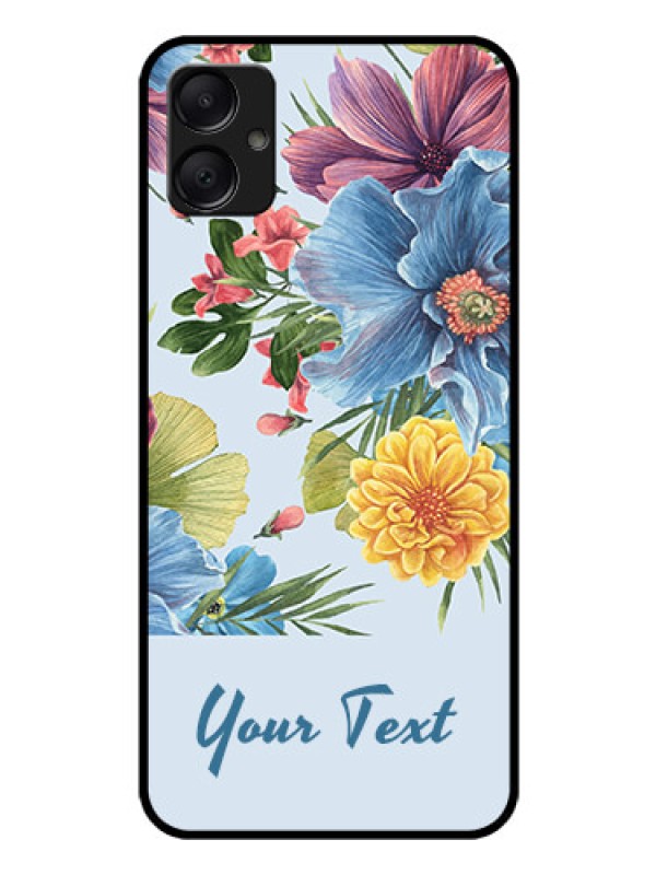 Custom Galaxy A05 Custom Glass Phone Case - Stunning Watercolored Flowers Painting Design