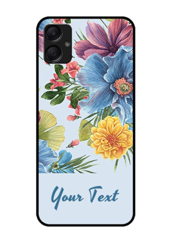 Galaxy A05 Custom Glass Phone Case - Stunning Watercolored Flowers Painting Design