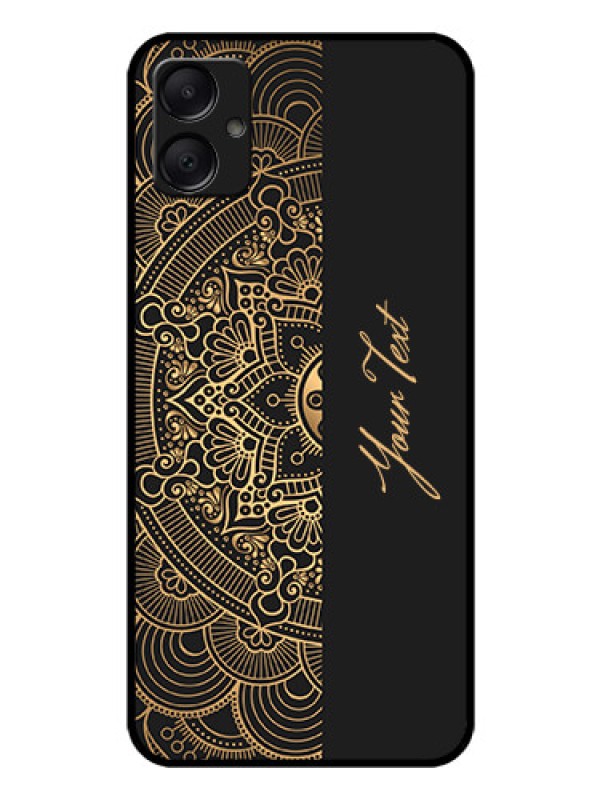 Custom Galaxy A05 Custom Glass Phone Case - Mandala Art With Custom Text Design