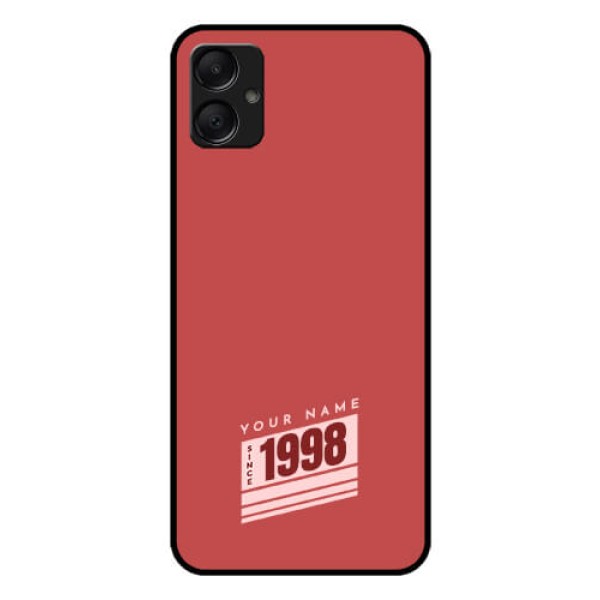 Galaxy A05 Custom Glass Phone Case - Red Custom Year Of Birth Design Galaxy A05 Custom Glass Phone Case - Red Custom Year Of Birth Design