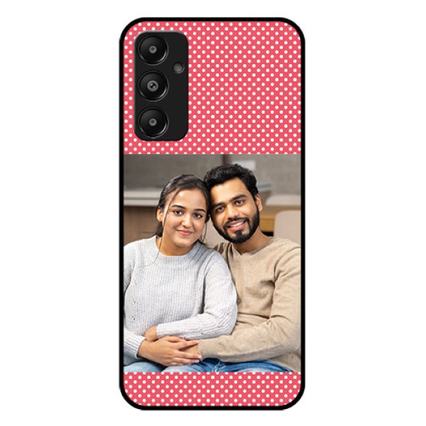 Galaxy A05s Custom Glass Phone Case - White Dotted Design Galaxy A05s Custom Glass Phone Case - White Dotted Design
