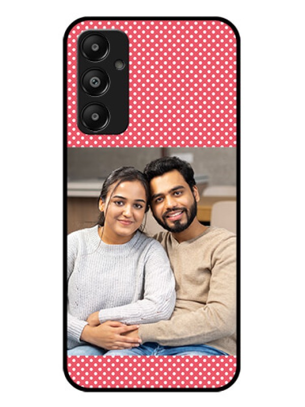 Custom Galaxy A05s Custom Glass Phone Case - White Dotted Design