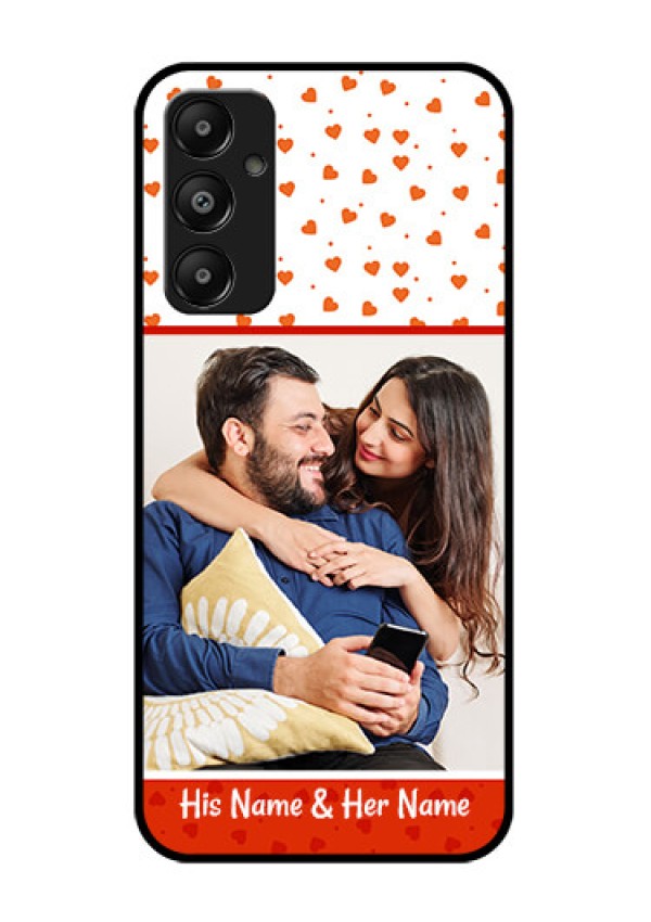 Galaxy A05s Custom Glass Phone Case - Orange Love Symbol Design