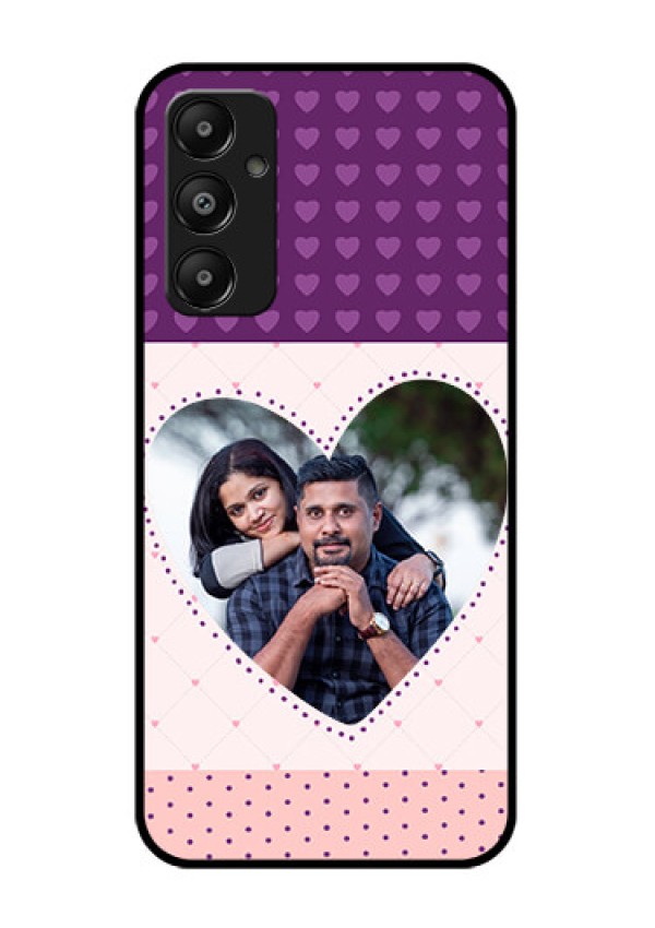 Galaxy A05s Custom Glass Phone Case - Violet Love Dots Design