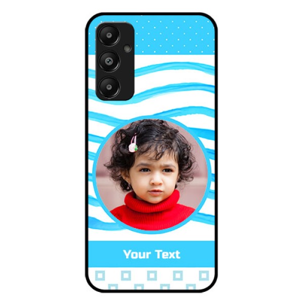 Galaxy A05s Custom Glass Phone Case - Simple Blue Case Design