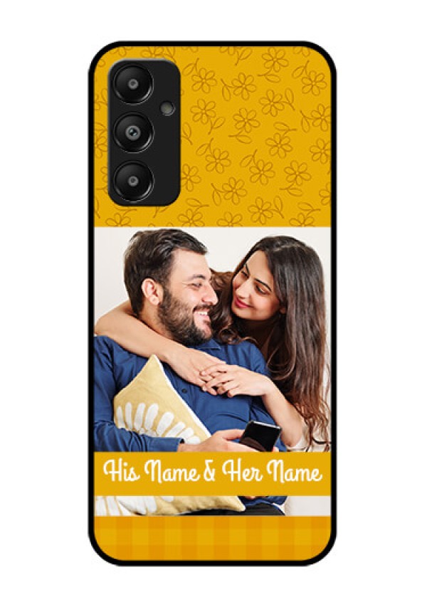 Galaxy A05s Custom Glass Phone Case - Yellow Floral Design