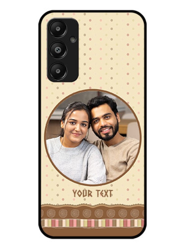Custom Galaxy A05s Custom Glass Phone Case - Brown Dotted Mobile Case Design