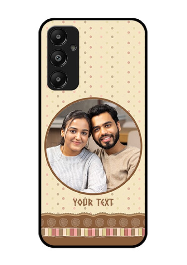 Galaxy A05s Custom Glass Phone Case - Brown Dotted Mobile Case Design