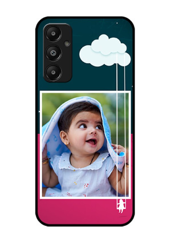 Galaxy A05s Custom Glass Phone Case - Cute Girl With Cloud Design