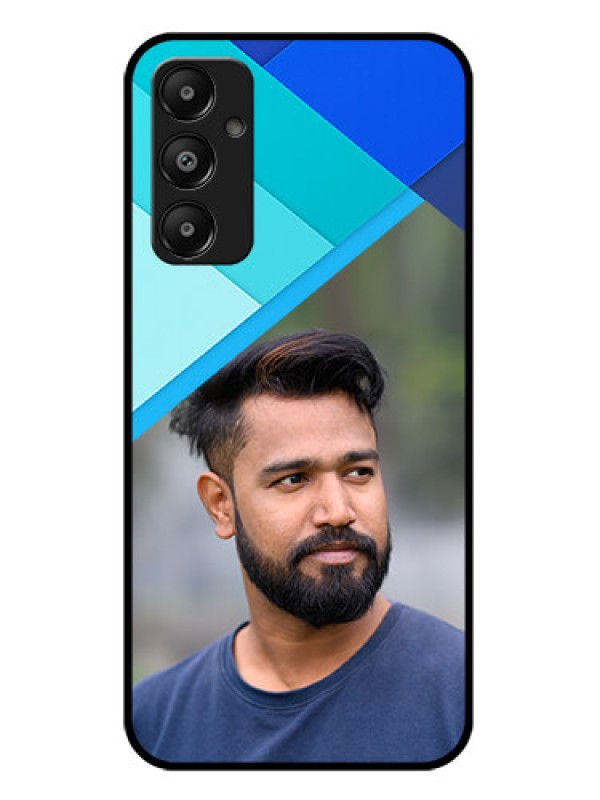 Custom Galaxy A05s Custom Glass Phone Case - Blue Pattern Design