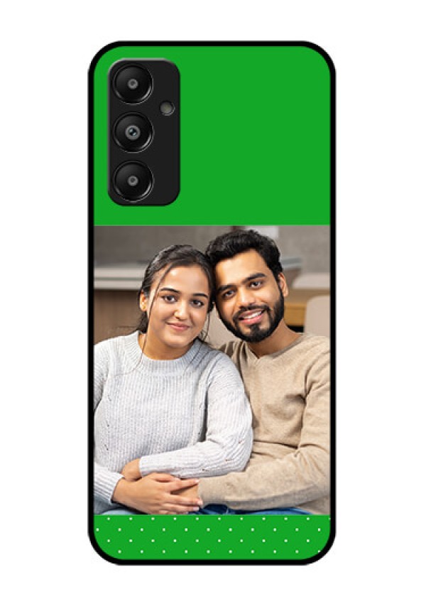 Galaxy A05s Custom Glass Phone Case - Green Pattern Design