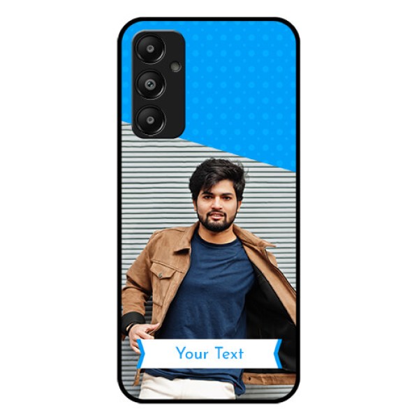 Galaxy A05s Custom Glass Phone Case - Simple Blue Color Design