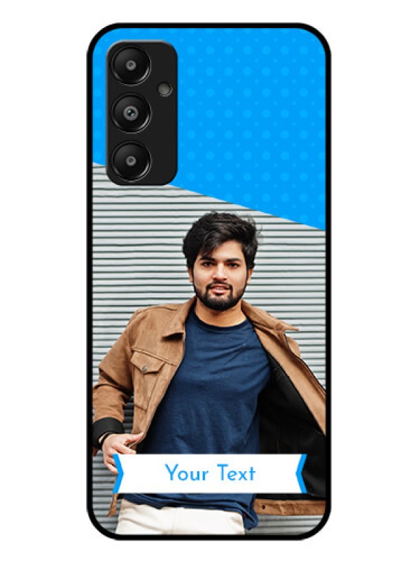 Custom Galaxy A05s Custom Glass Phone Case - Simple Blue Color Design