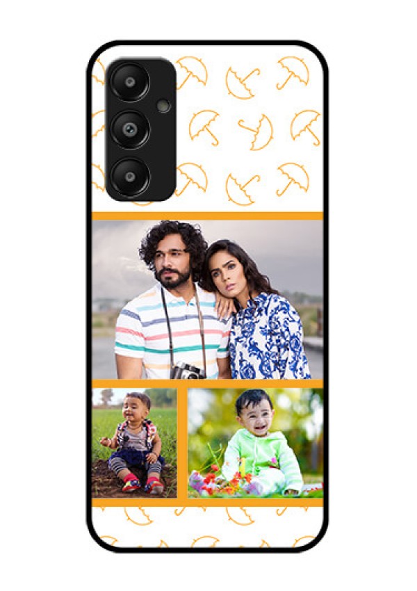 Galaxy A05s Custom Glass Phone Case - Yellow Pattern Design