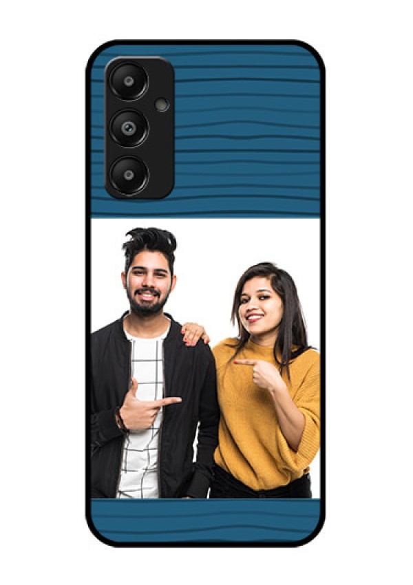 Galaxy A05s Custom Glass Phone Case - Blue Pattern Cover Design