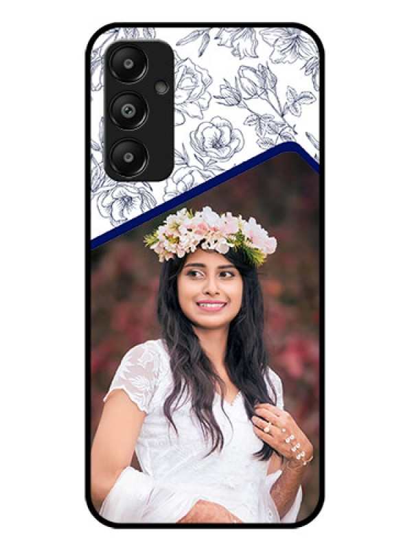 Custom Galaxy A05s Custom Glass Phone Case - Classy Floral Design