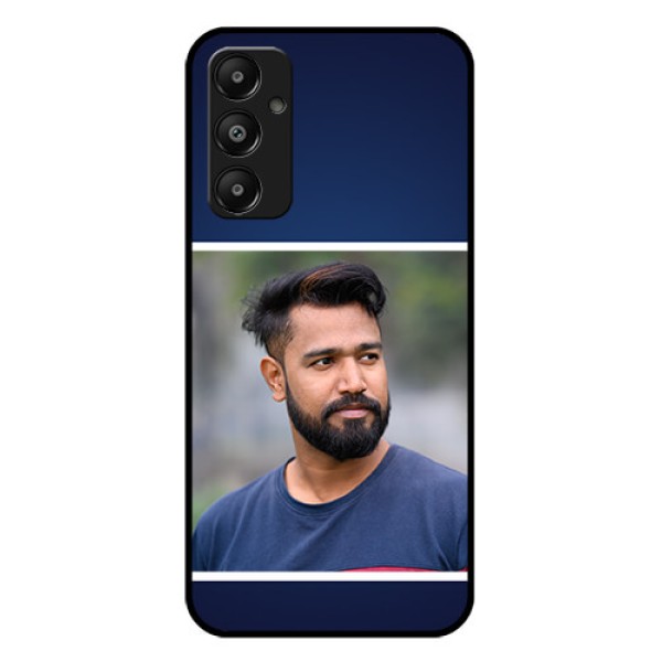 Galaxy A05s Custom Glass Phone Case - Simple Royal Blue Design Galaxy A05s Custom Glass Phone Case - Simple Royal Blue Design
