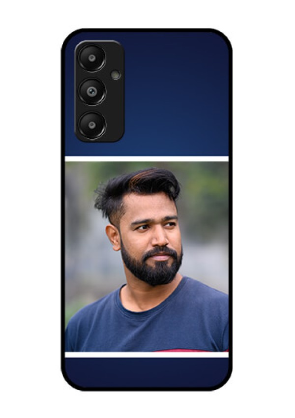 Galaxy A05s Custom Glass Phone Case - Simple Royal Blue Design