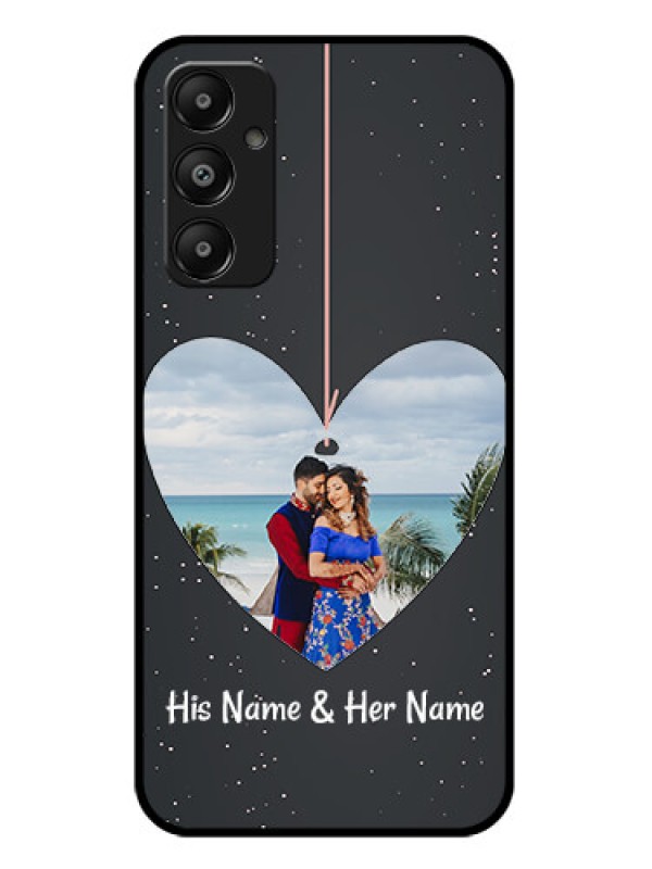 Custom Galaxy A05s Custom Glass Phone Case - Hanging Heart Design