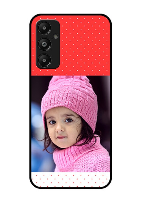 Galaxy A05s Custom Glass Phone Case - Red Pattern Design