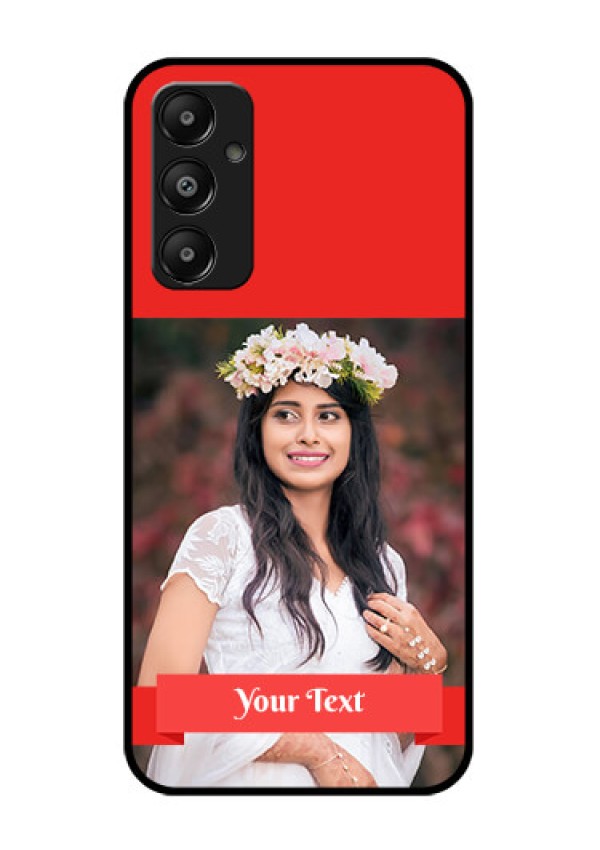 Galaxy A05s Custom Glass Phone Case - Simple Red Color Design