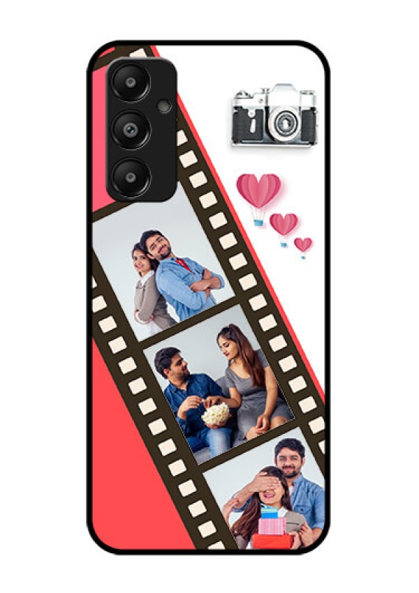 Galaxy A05s Custom Glass Phone Case - 3 Image Holder With Film Reel