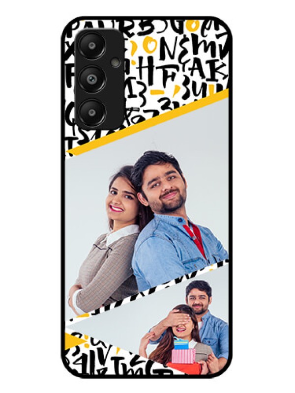 Custom Galaxy A05s Custom Glass Phone Case - Letters Pattern Design