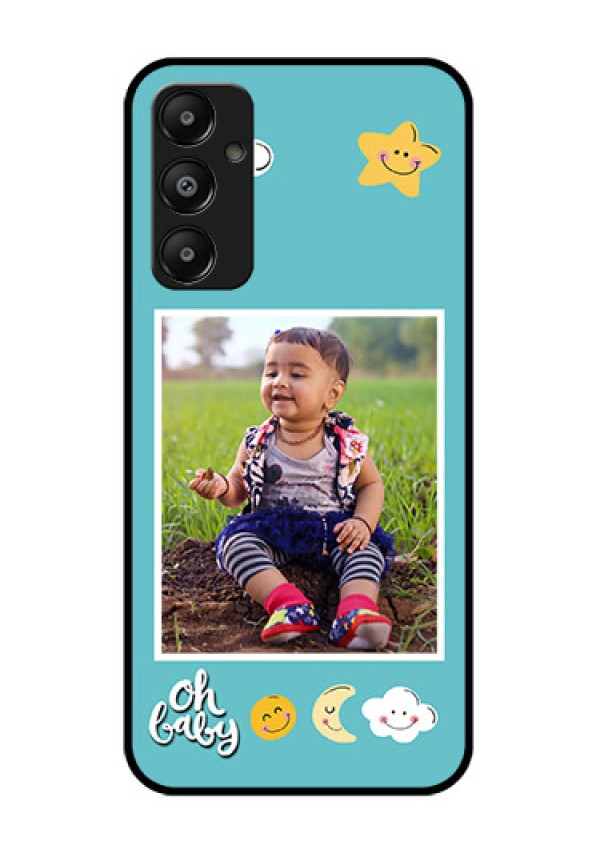 Galaxy A05s Custom Glass Phone Case - Smiley Kids Stars Design
