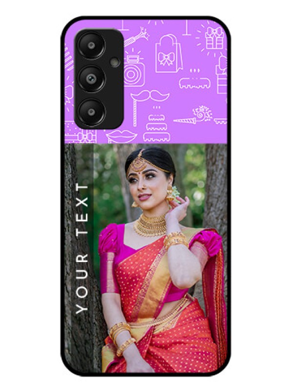 Custom Galaxy A05s Custom Glass Phone Case - Birthday Icons Design