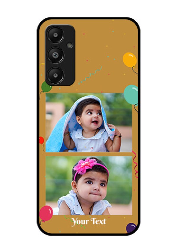 Galaxy A05s Custom Glass Phone Case - Image Holder With Birthday Celebrations Design