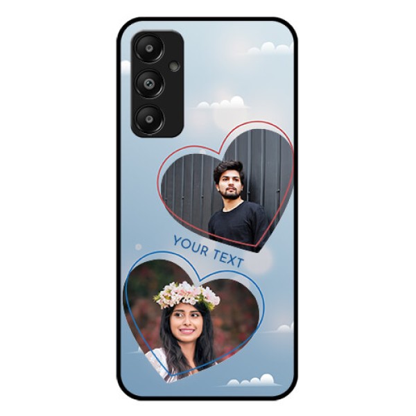 Galaxy A05s Custom Glass Phone Case - Blue Color Couple Design Galaxy A05s Custom Glass Phone Case - Blue Color Couple Design