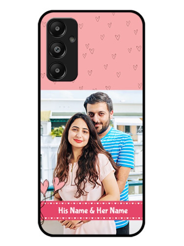 Custom Galaxy A05s Custom Glass Phone Case - Love Design Peach Color