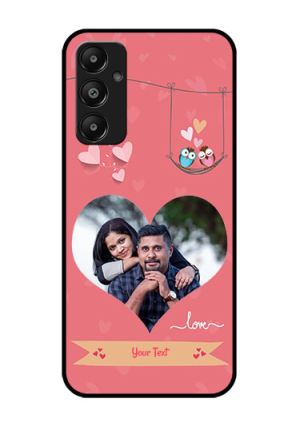 Galaxy A05s Custom Glass Phone Case - Peach Color Love Design