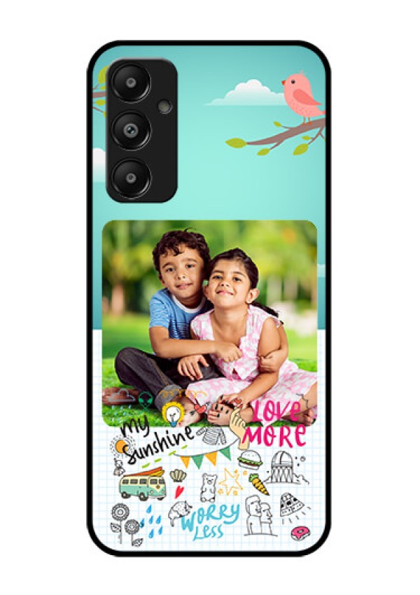 Galaxy A05s Custom Glass Phone Case - Doodle Love Design
