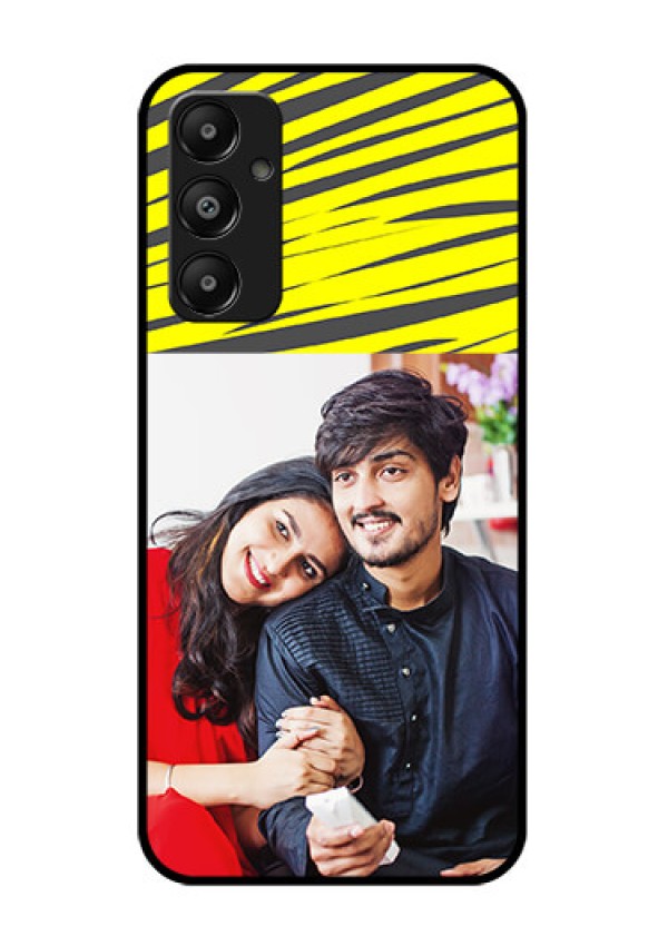 Galaxy A05s Custom Glass Phone Case - Yellow Abstract Design