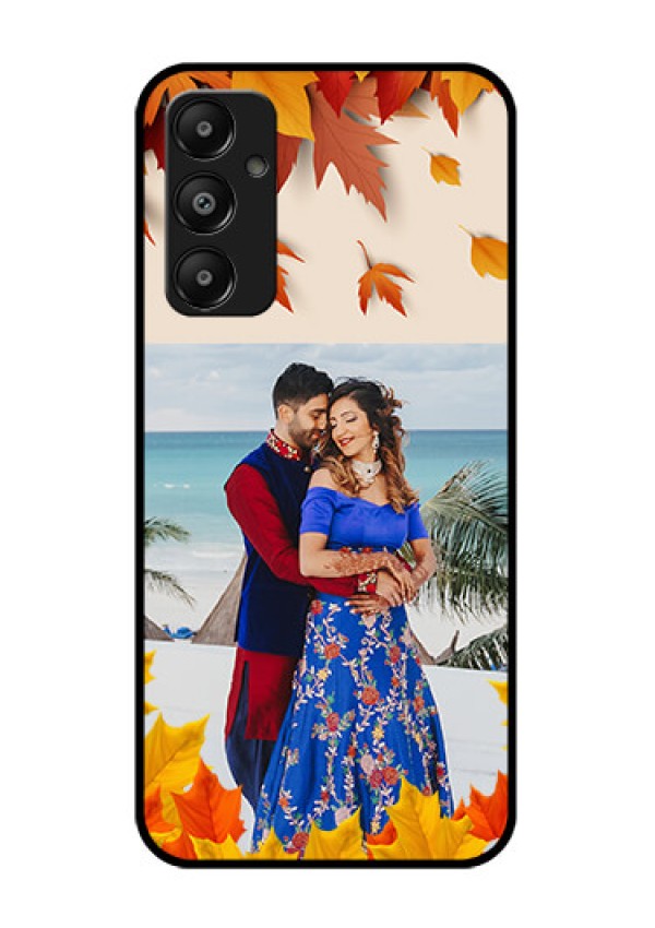 Galaxy A05s Custom Glass Phone Case - Autumn Maple Leaves Design
